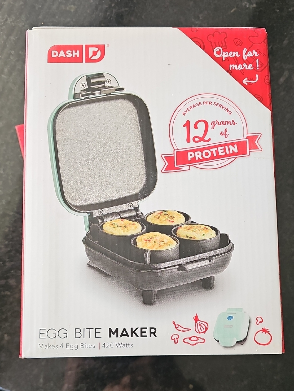 Dash Egg Bite Maker - Mint Green and Black New In Box